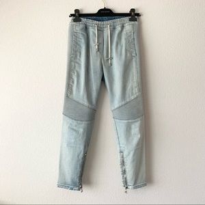 Balmain ribbed denim joggers